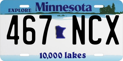 MN license plate 467NCX