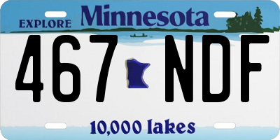 MN license plate 467NDF