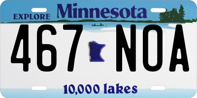 MN license plate 467NOA