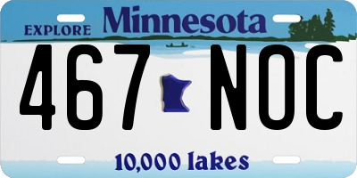 MN license plate 467NOC
