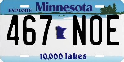 MN license plate 467NOE