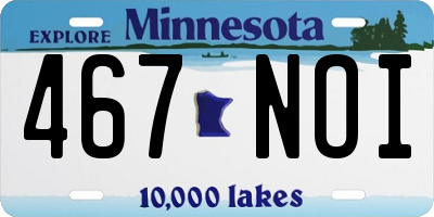 MN license plate 467NOI