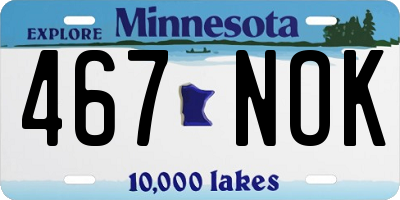 MN license plate 467NOK