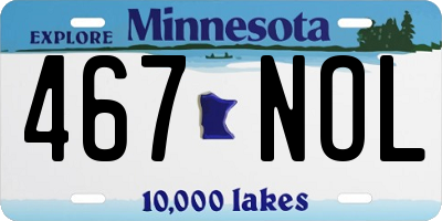 MN license plate 467NOL