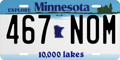 MN license plate 467NOM