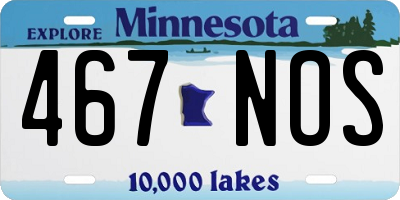 MN license plate 467NOS