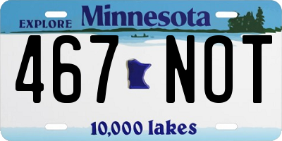 MN license plate 467NOT