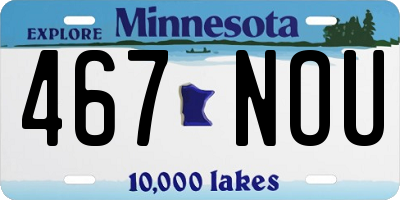 MN license plate 467NOU