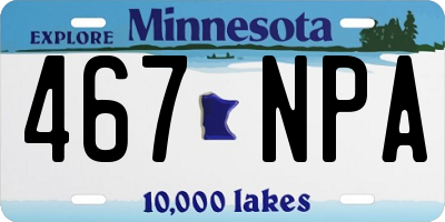 MN license plate 467NPA