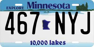 MN license plate 467NYJ