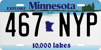 MN license plate 467NYP