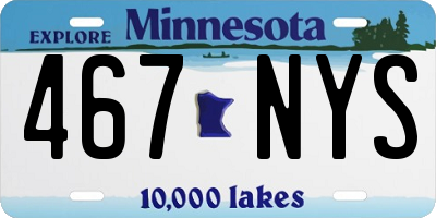 MN license plate 467NYS