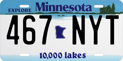 MN license plate 467NYT