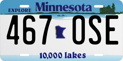 MN license plate 467OSE