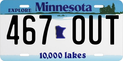 MN license plate 467OUT