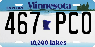 MN license plate 467PCO
