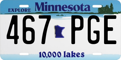 MN license plate 467PGE