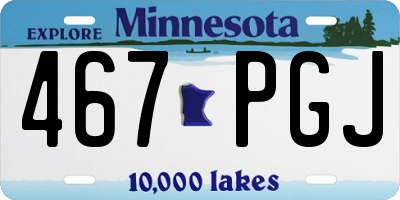 MN license plate 467PGJ