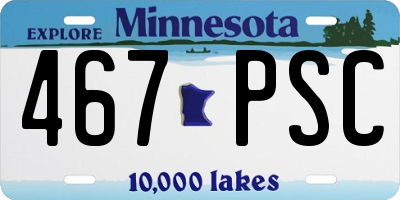 MN license plate 467PSC
