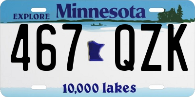 MN license plate 467QZK