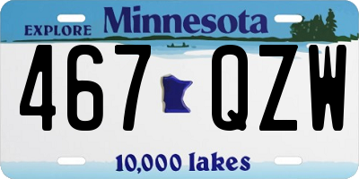 MN license plate 467QZW