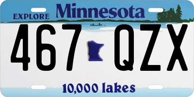 MN license plate 467QZX