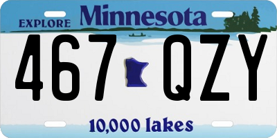 MN license plate 467QZY
