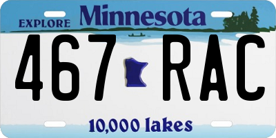 MN license plate 467RAC