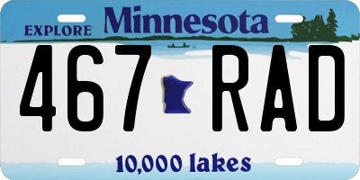 MN license plate 467RAD