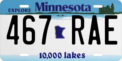 MN license plate 467RAE