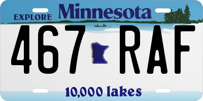 MN license plate 467RAF
