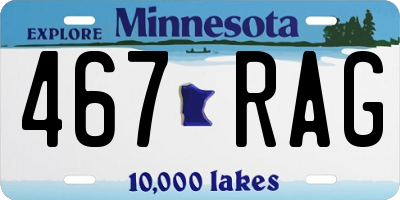 MN license plate 467RAG