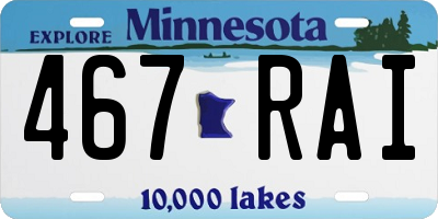 MN license plate 467RAI