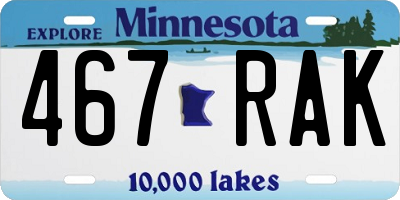 MN license plate 467RAK