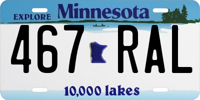 MN license plate 467RAL