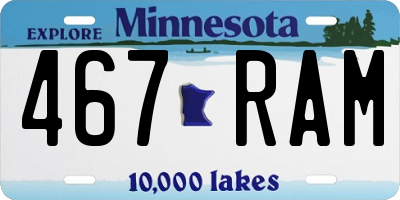 MN license plate 467RAM