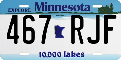 MN license plate 467RJF