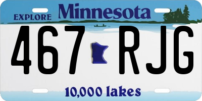 MN license plate 467RJG