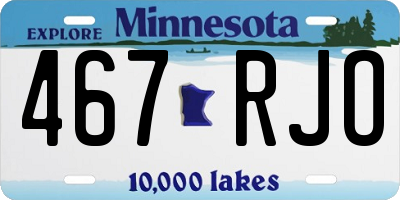 MN license plate 467RJO