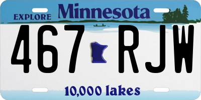 MN license plate 467RJW