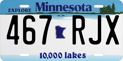 MN license plate 467RJX