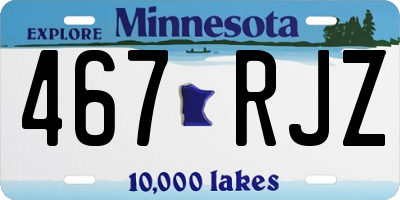 MN license plate 467RJZ