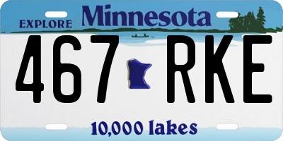 MN license plate 467RKE
