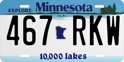 MN license plate 467RKW