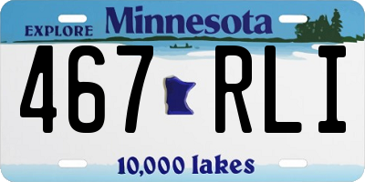 MN license plate 467RLI