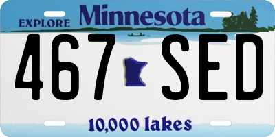 MN license plate 467SED