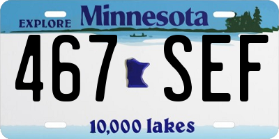 MN license plate 467SEF