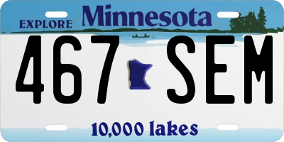 MN license plate 467SEM