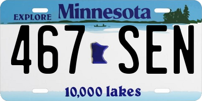 MN license plate 467SEN