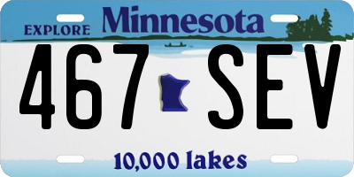 MN license plate 467SEV